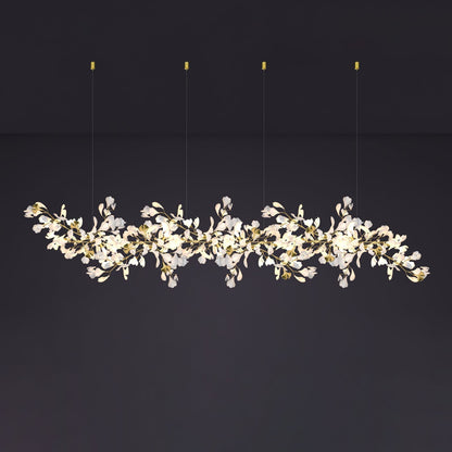 Gingko Leaves Ceramics Spiral Branch Chandelier