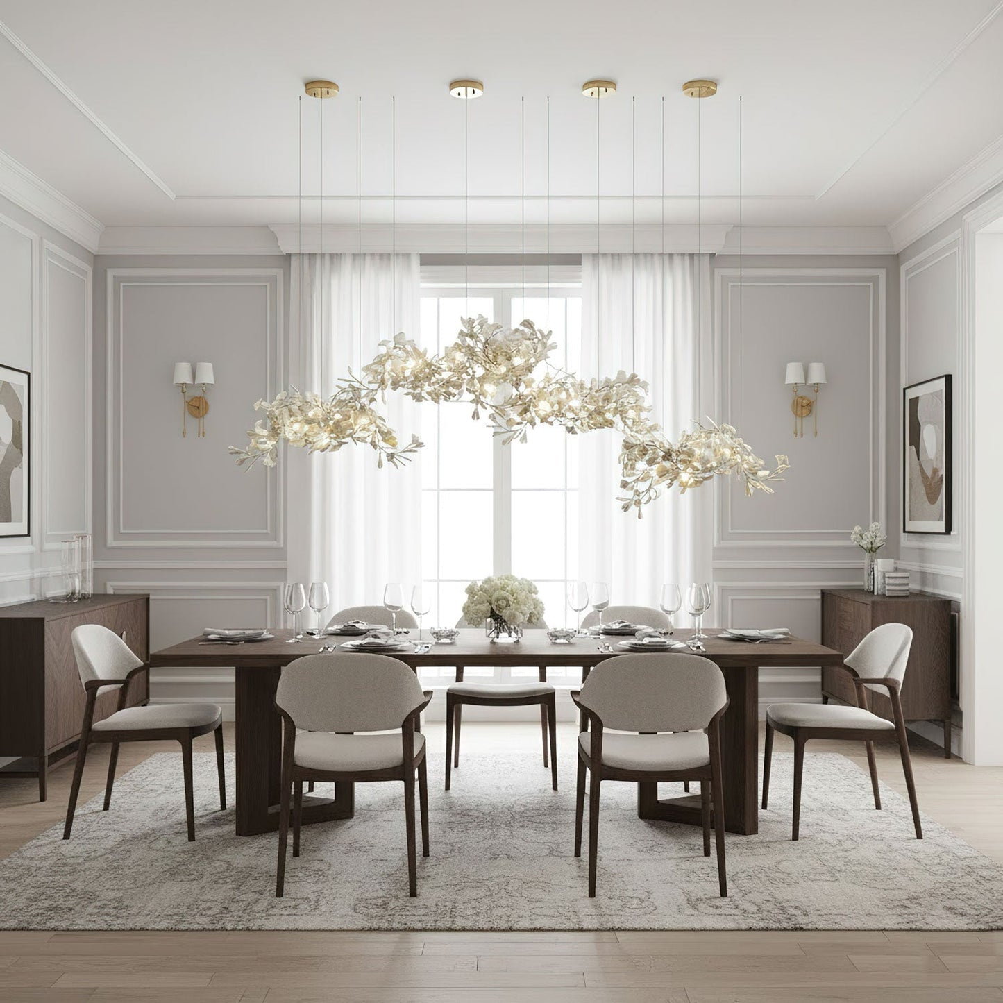 Gingko Ceramic Branch Chandelier C