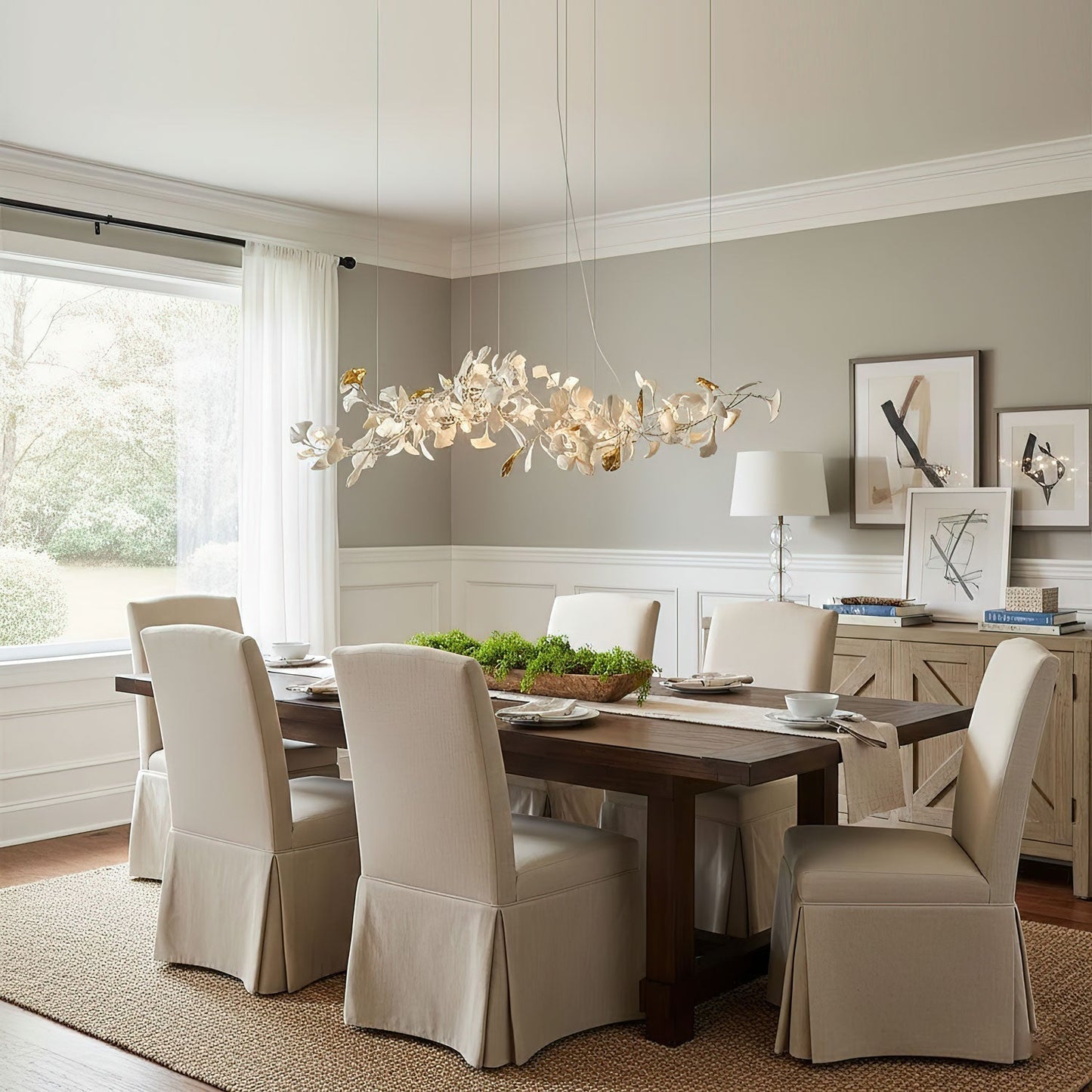 Gingko Ceramic Branch Chandelier E