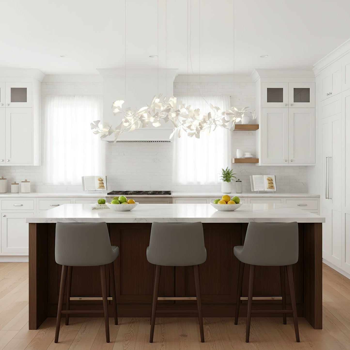 Gingko Ceramic Branch Chandelier E