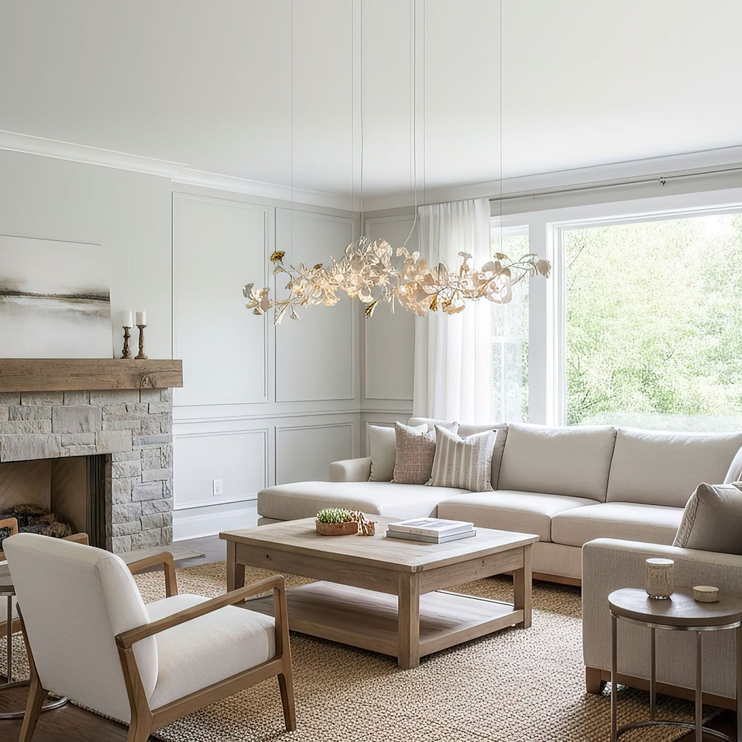Gingko Ceramic Branch Chandelier E
