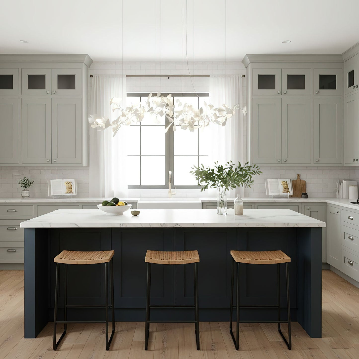 Gingko Ceramic Branch Chandelier E