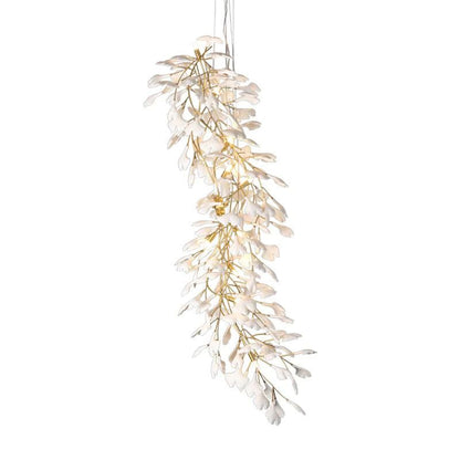Ceramic Ginkgo Staircase  Long Branch Chandelier -  Morylighting