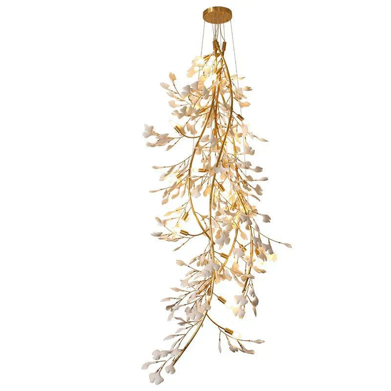 Ceramic Ginkgo Staircase  Long Branch Chandelier -  Morylighting