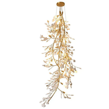 Ceramic Ginkgo Staircase  Long Branch Chandelier -  Morylighting