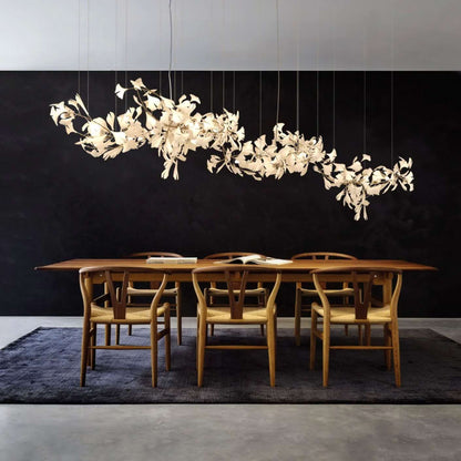 Gingko Leaves Ceramics Spiral Branch Chandelier