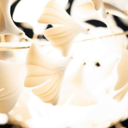 Gingko Leaves Ceramics Spiral Branch Chandelier