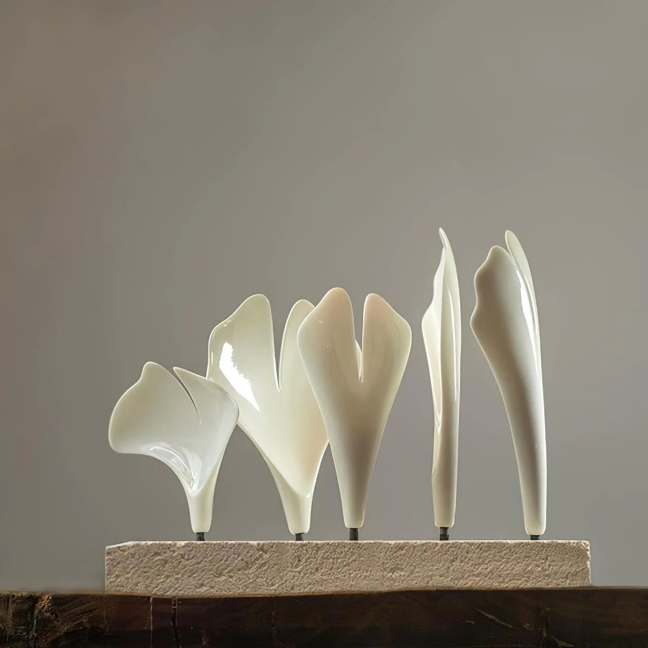 Gingko Leaves Ceramics Spiral Branch Chandelier