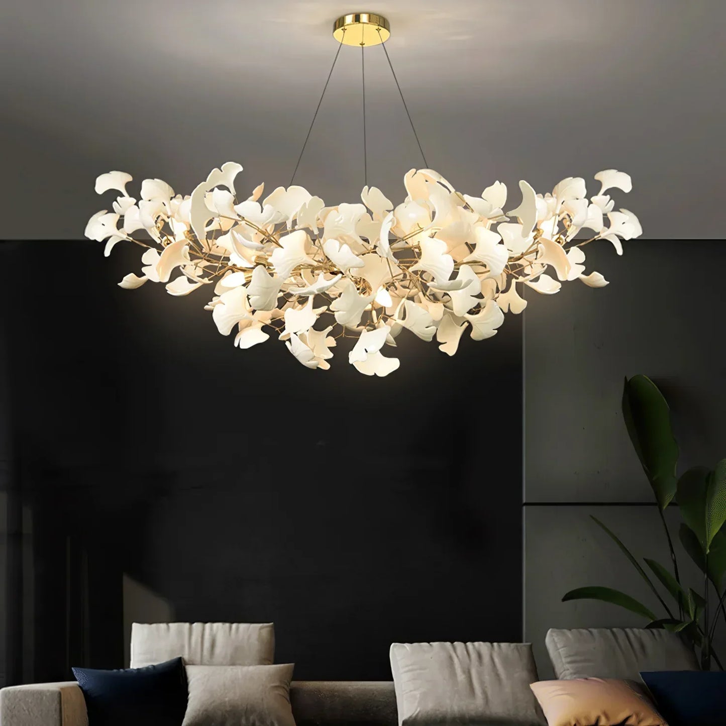 Ceramic Gingko Chandelier B - Morylighting