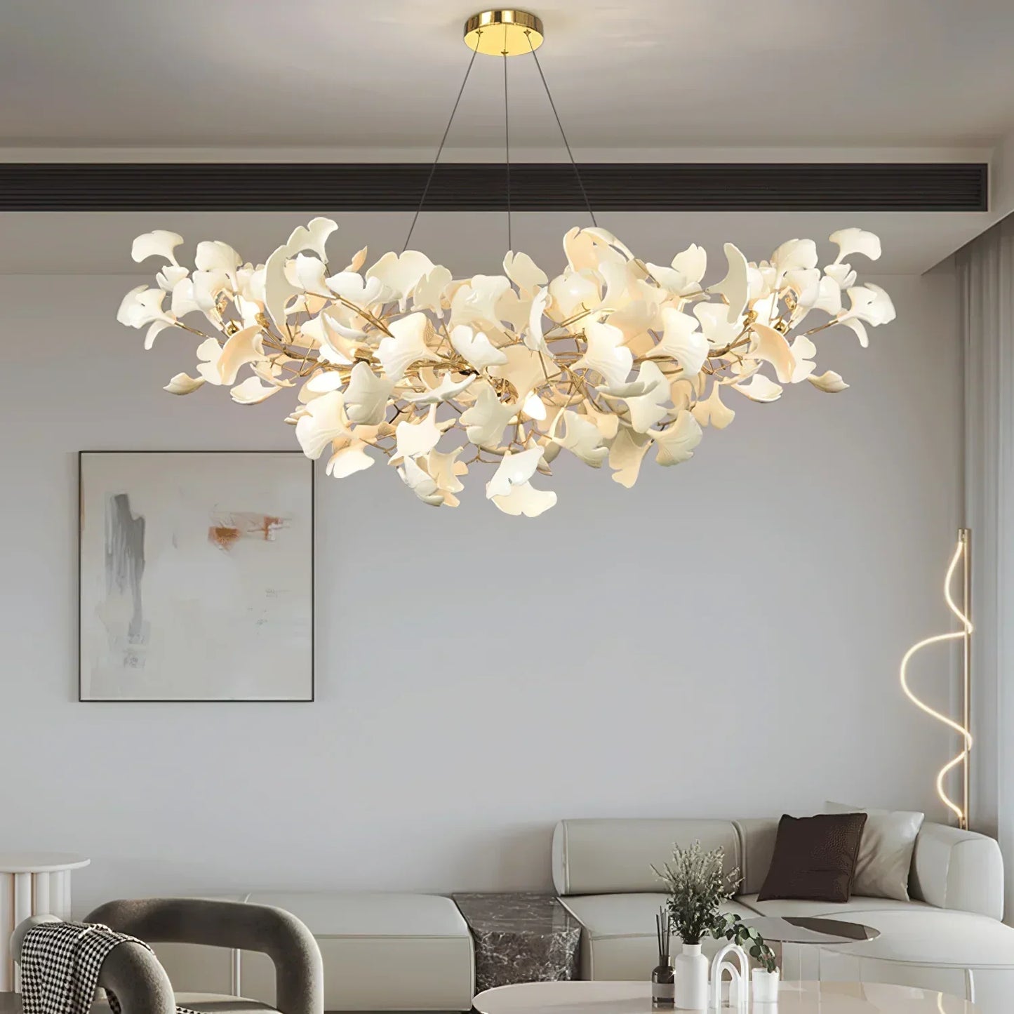 Ceramic Gingko Chandelier B - Morylighting