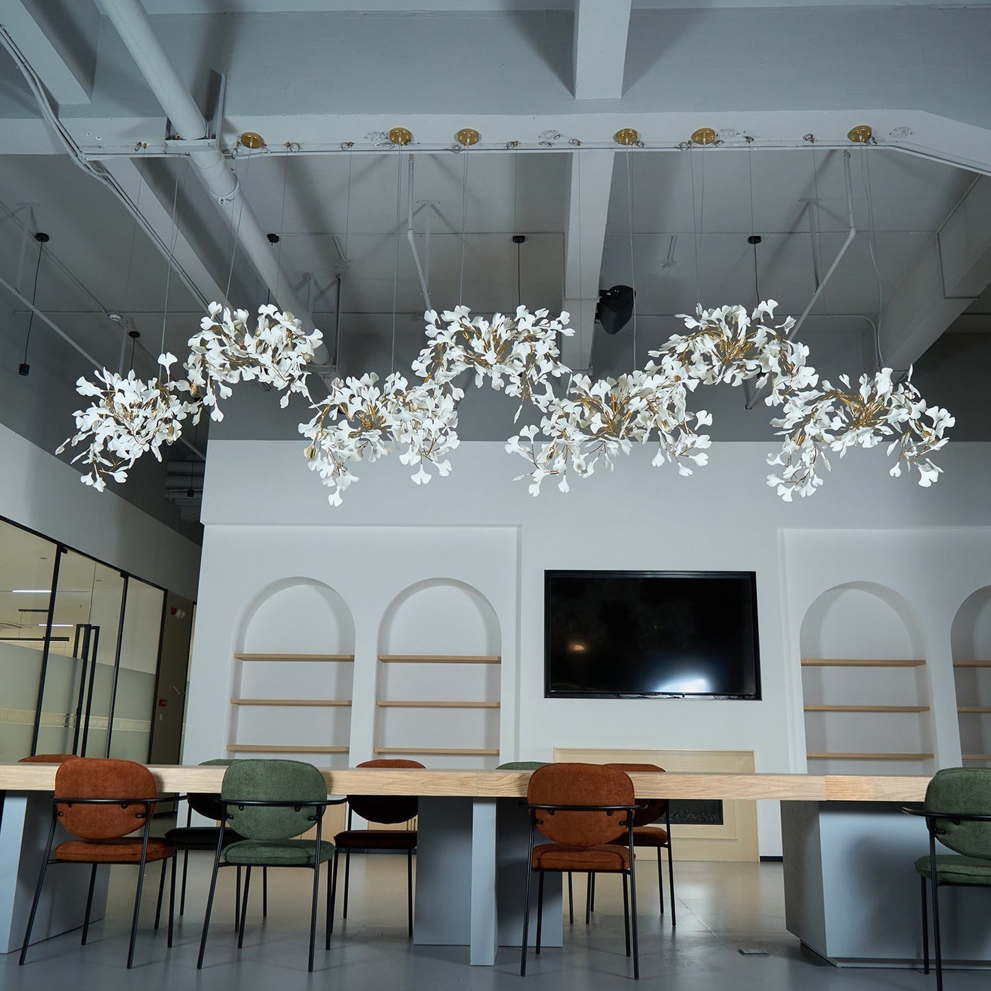 Gingko Ceramic Branch Chandelier C