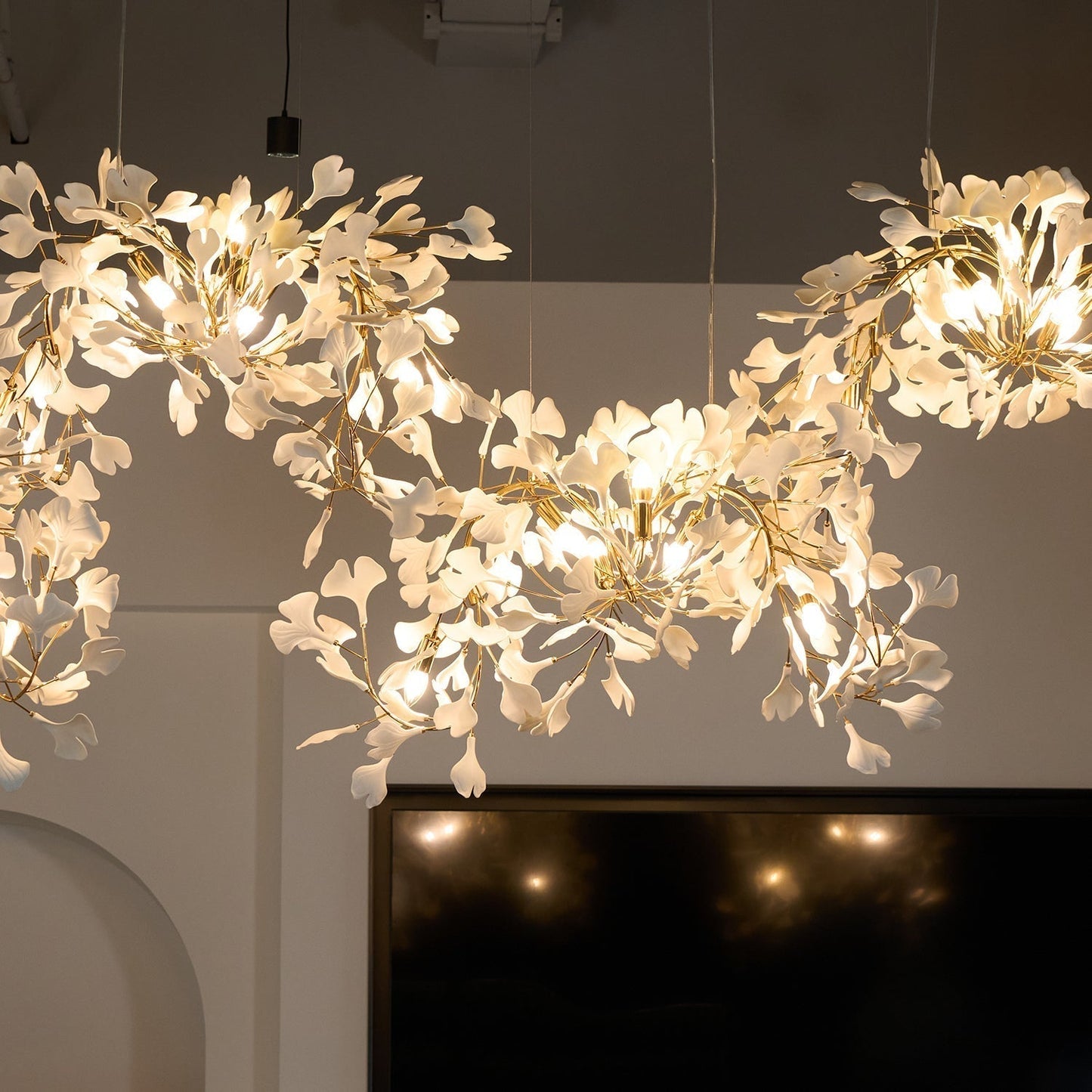 Gingko Ceramic Branch Chandelier C