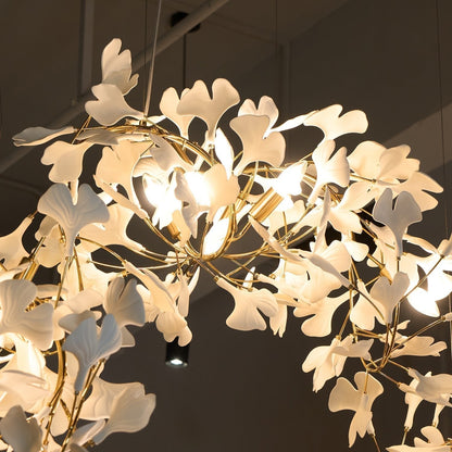 Gingko Ceramic Branch Chandelier C