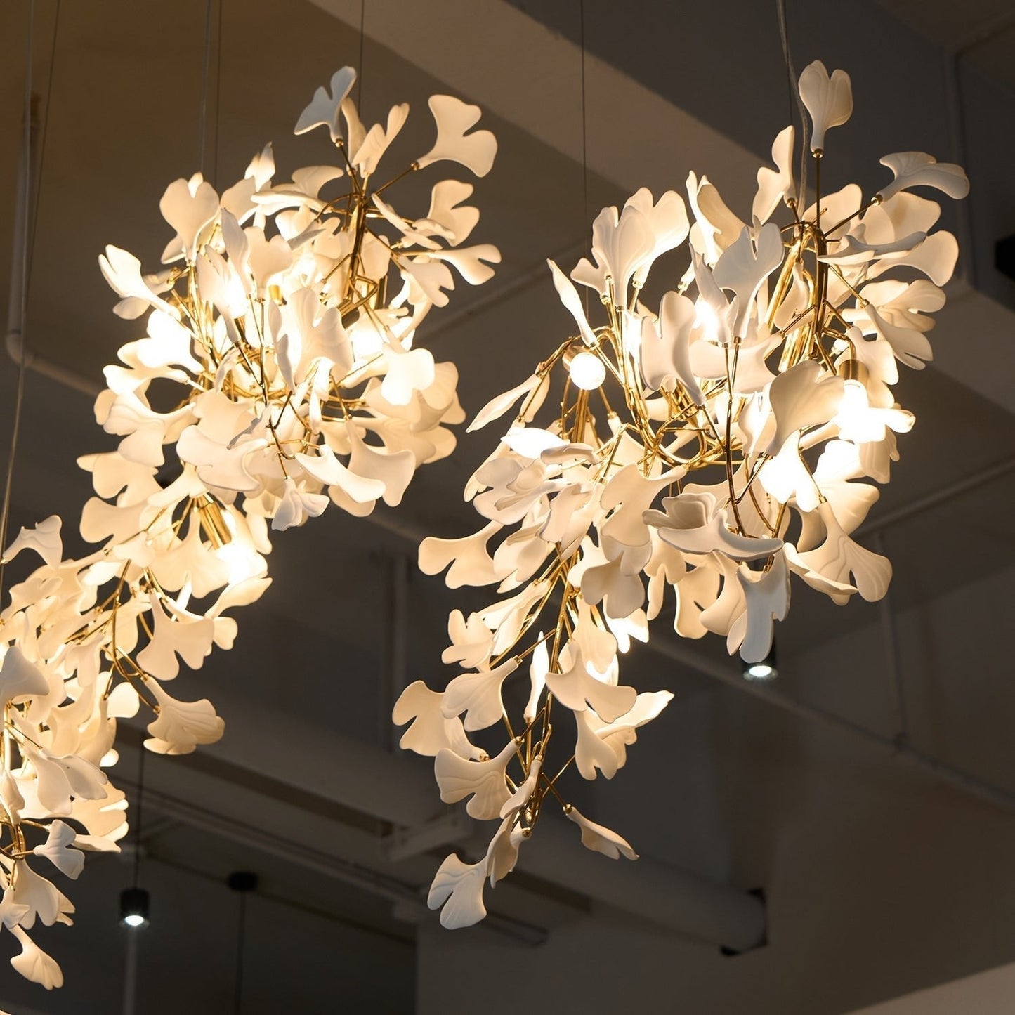Gingko Ceramic Branch Chandelier C