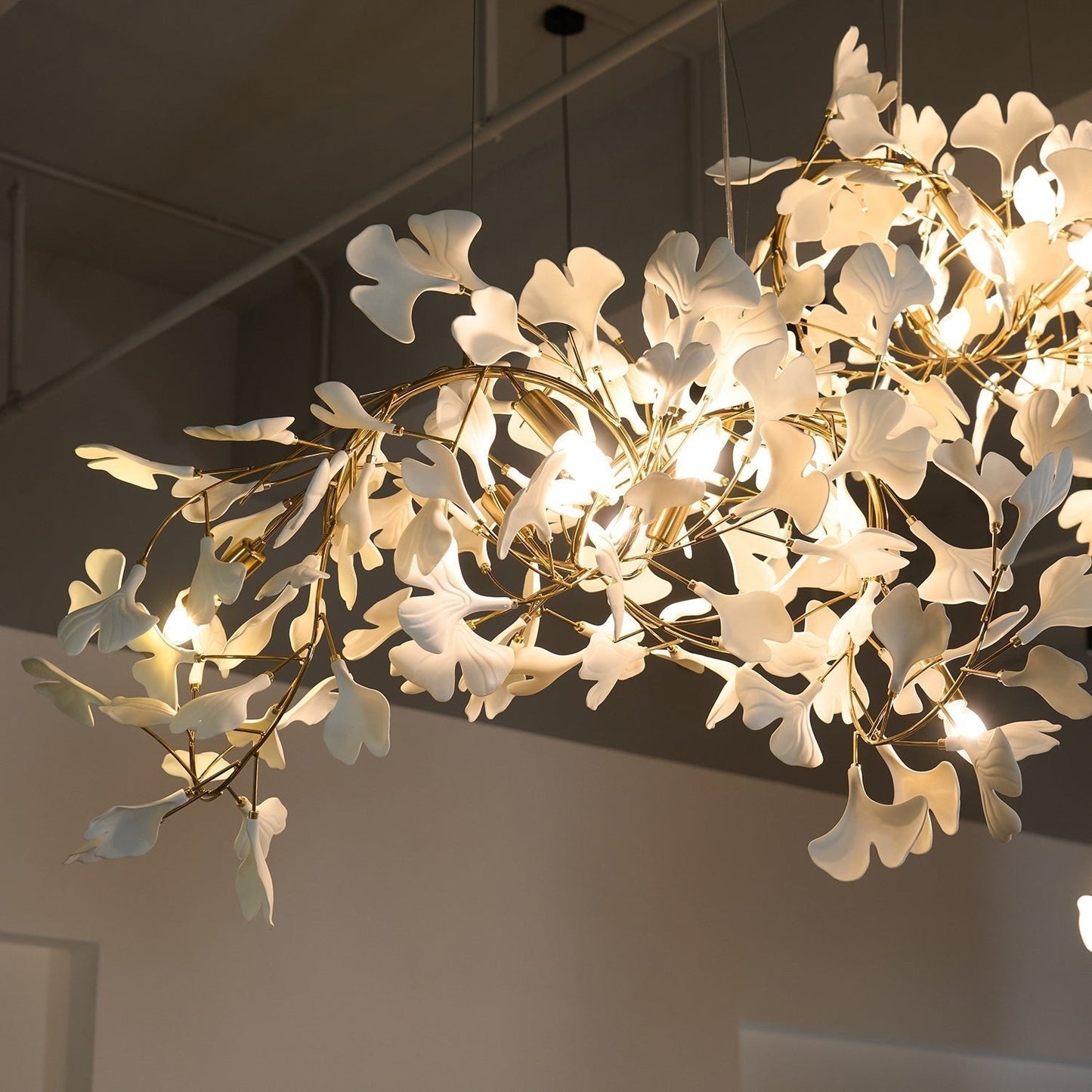 Gingko Ceramic Branch Chandelier C