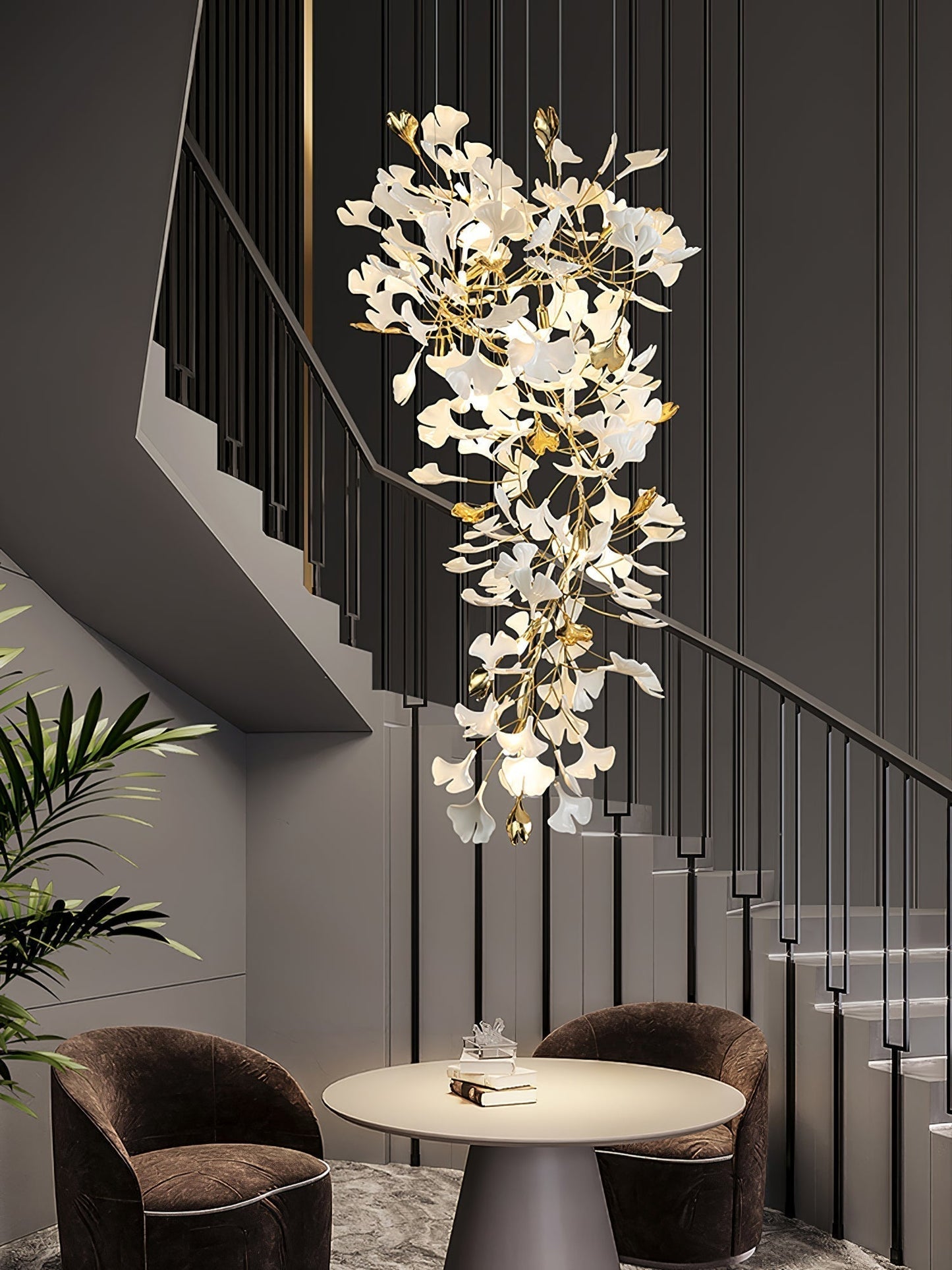 Gingko Ceramic Branch Chandelier Z