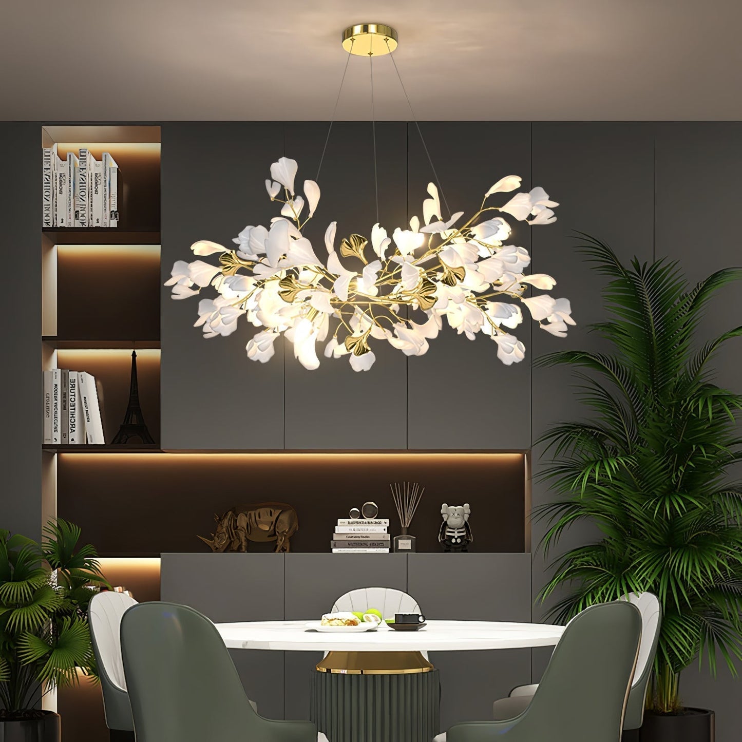 Gingko Ceramic Branch Chandelier Z