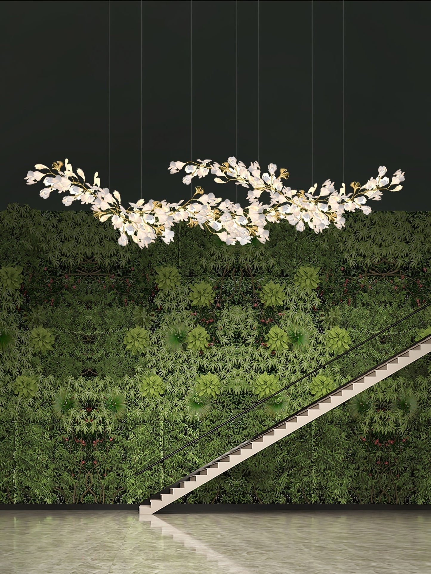 Gingko Ceramic Branch Chandelier Z