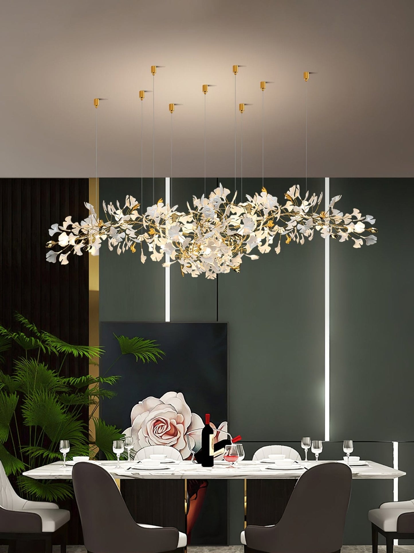 Gingko Ceramic Branch Chandelier Z