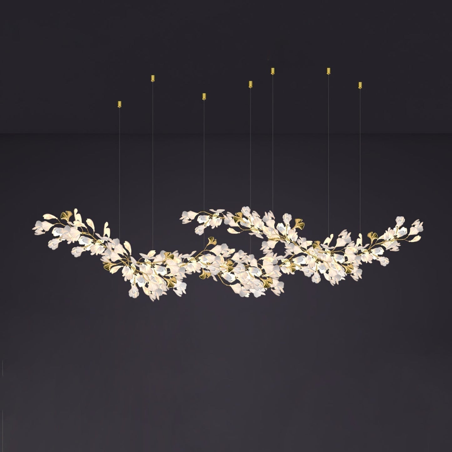 Gingko Ceramic Branch Chandelier Z