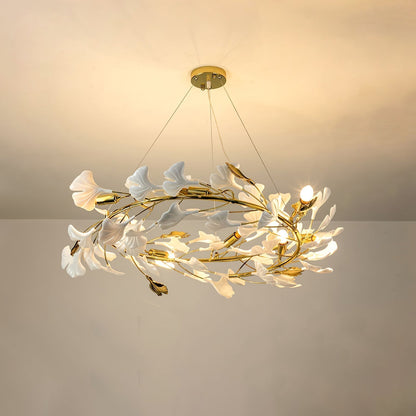 Gingko Ceramic Branch Chandelier Z