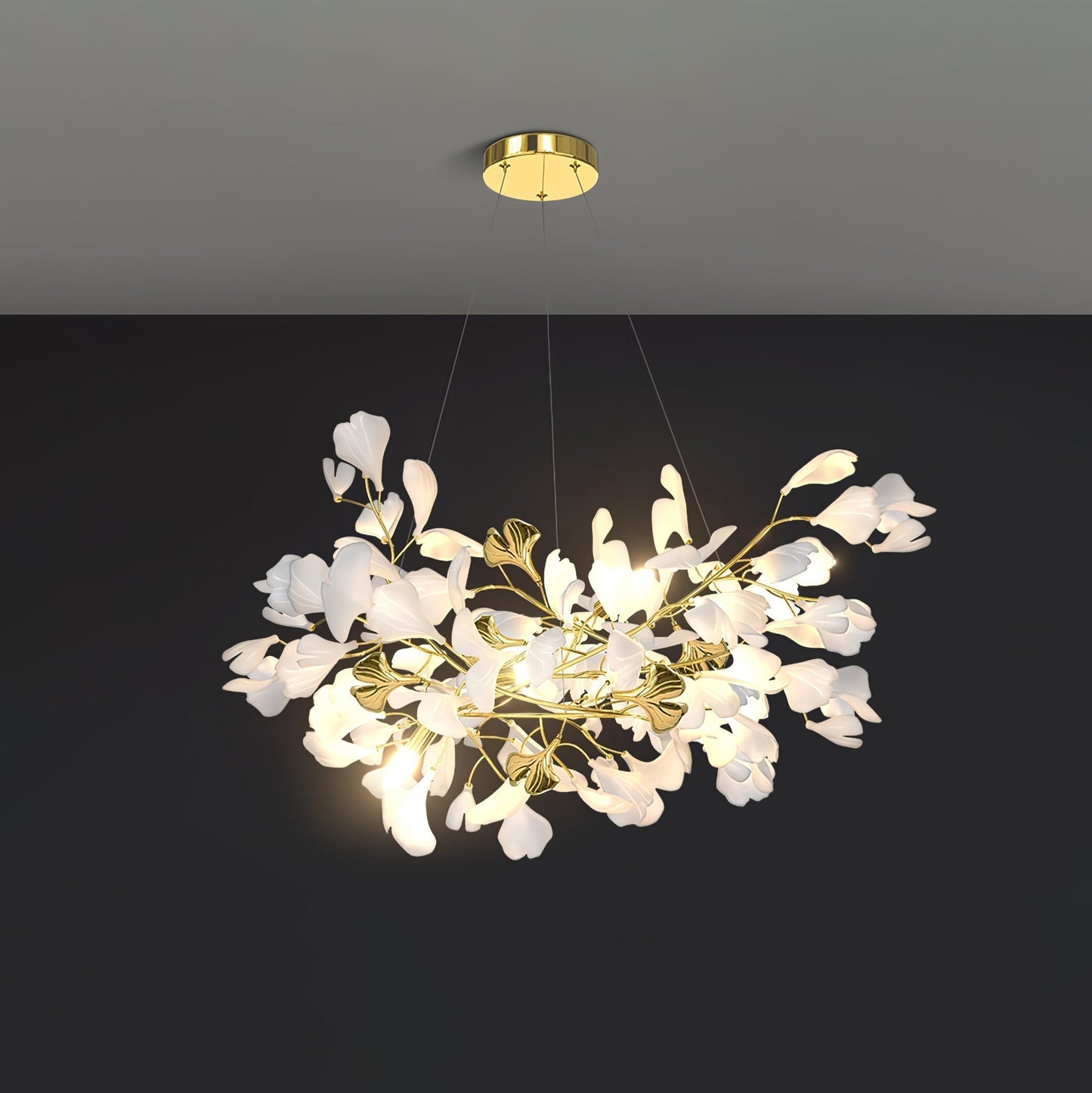 Gingko Ceramic Branch Chandelier Z