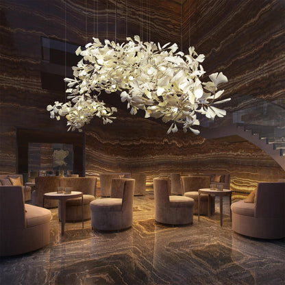 Gingko Ceramic Branch Chandelier C