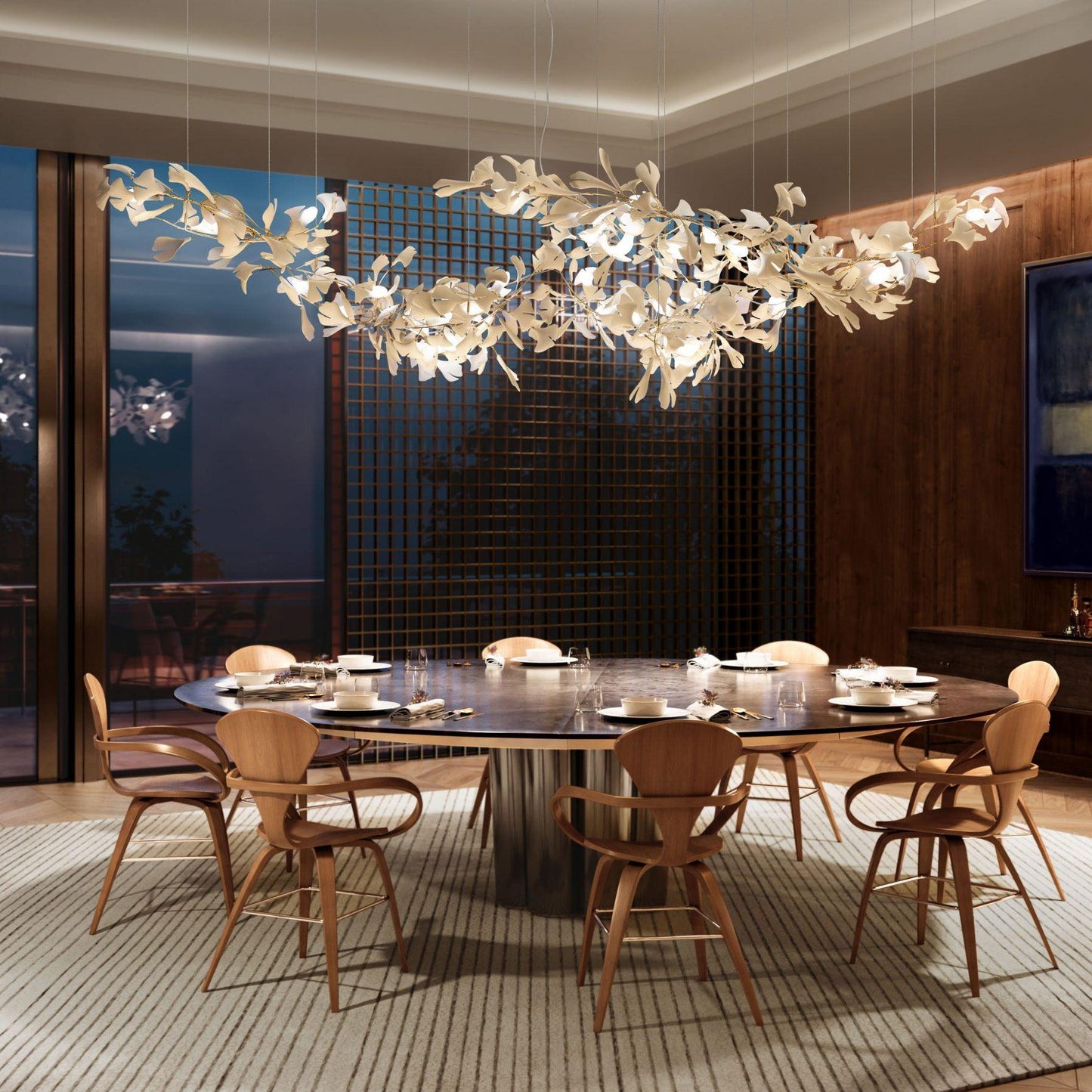 Gingko Ceramic Branch Chandelier C