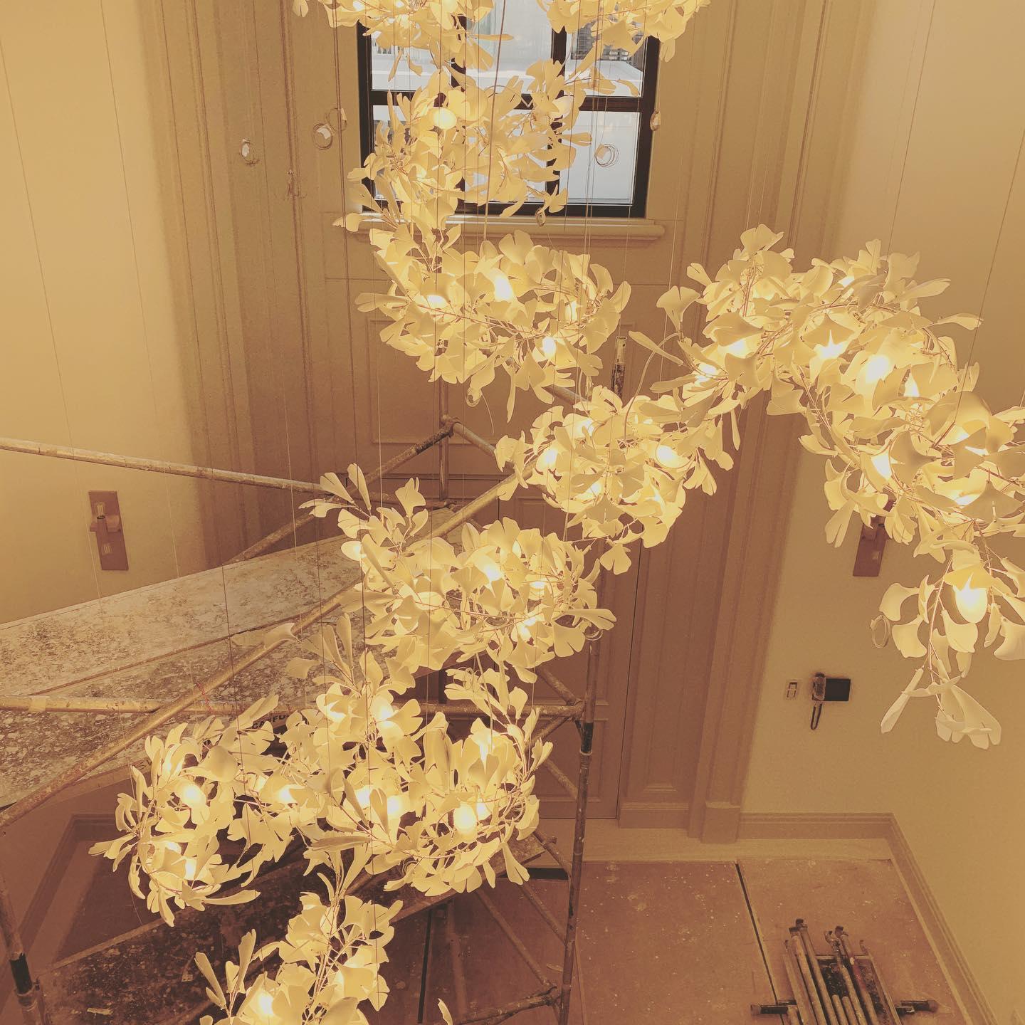 Gingko Ceramic Branch Chandelier C