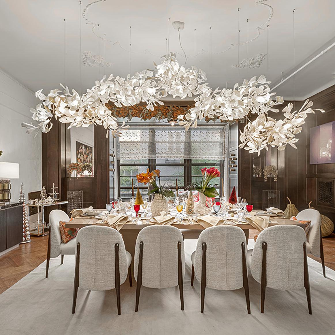 Gingko Ceramic Branch Chandelier C
