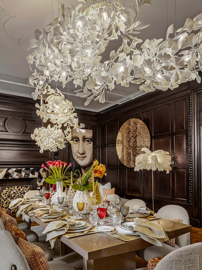 Gingko Ceramic Branch Chandelier C