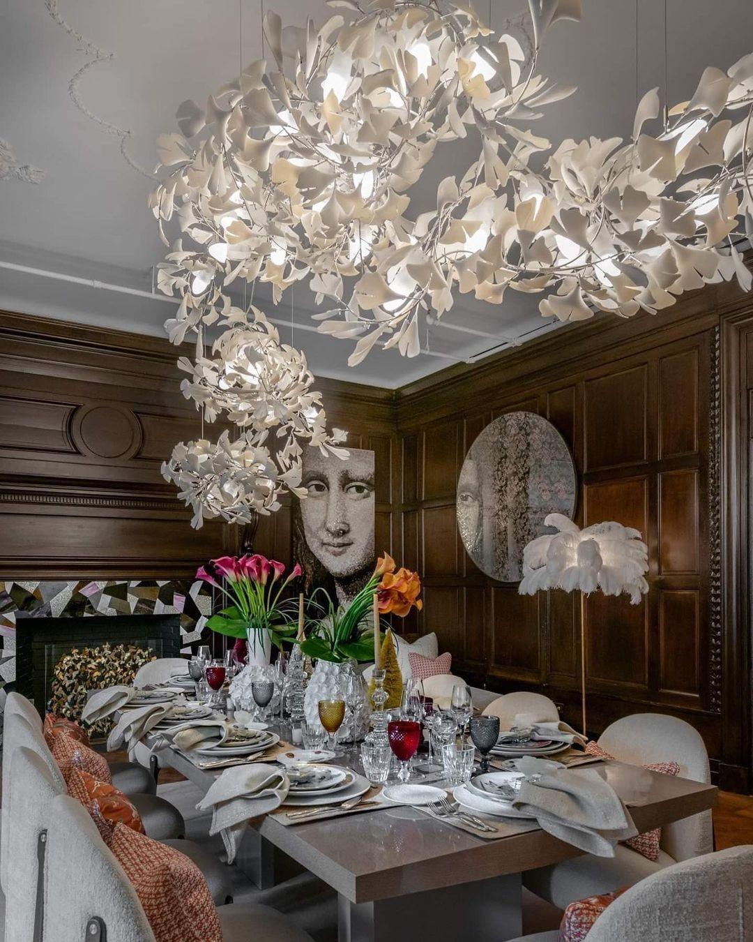 Gingko Ceramic Branch Chandelier C