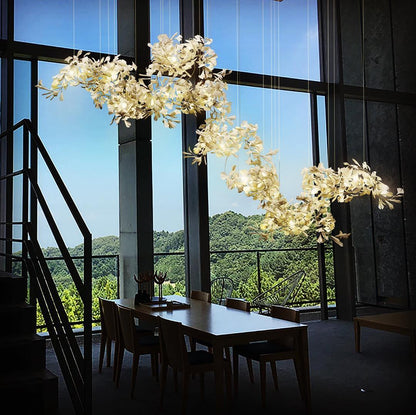 Gingko Ceramic Branch Chandelier C