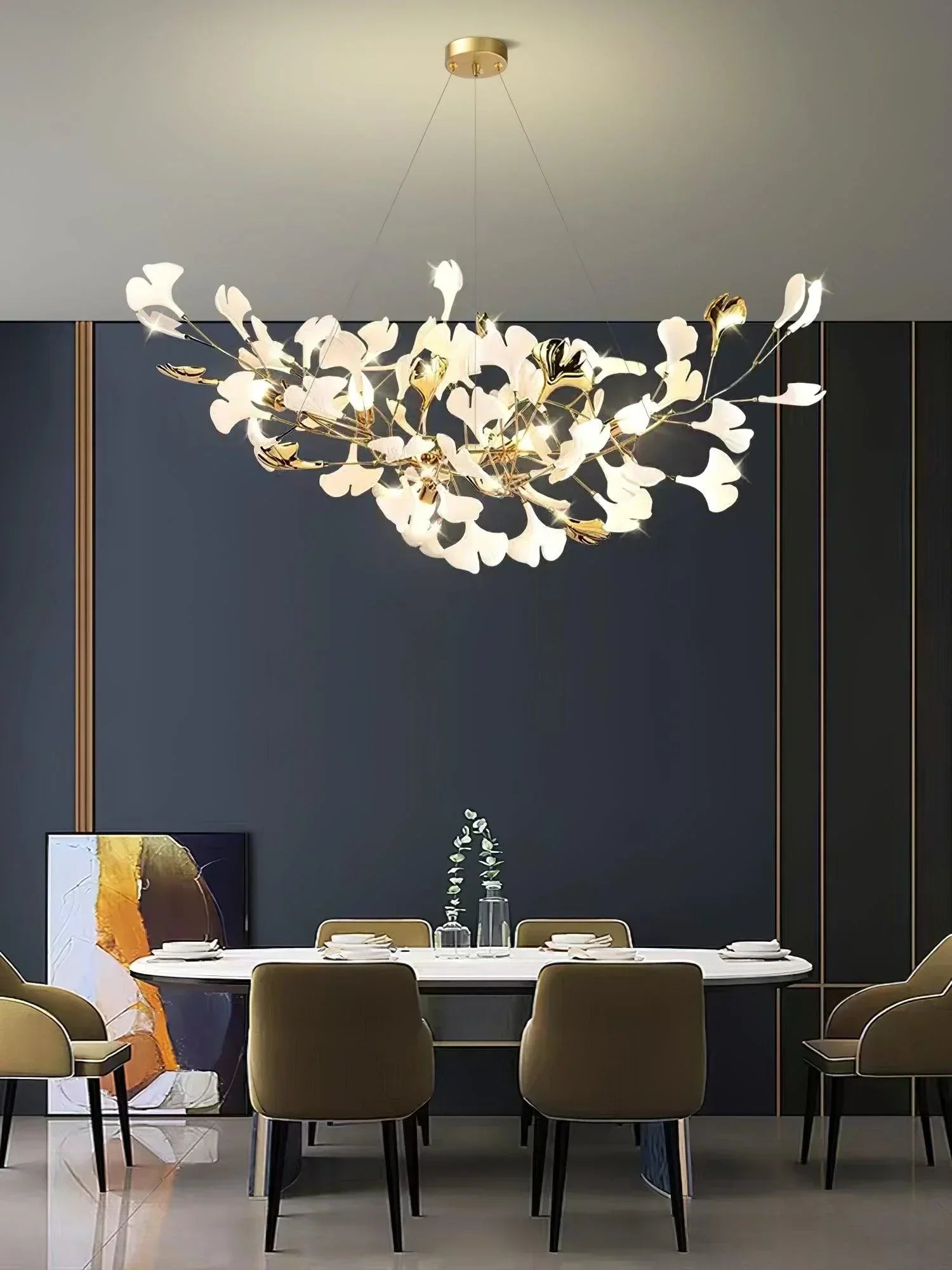 Ceramic Gingko Chandelier B - Morylighting