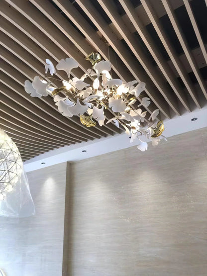Ceramic Gingko Chandelier B - Morylighting