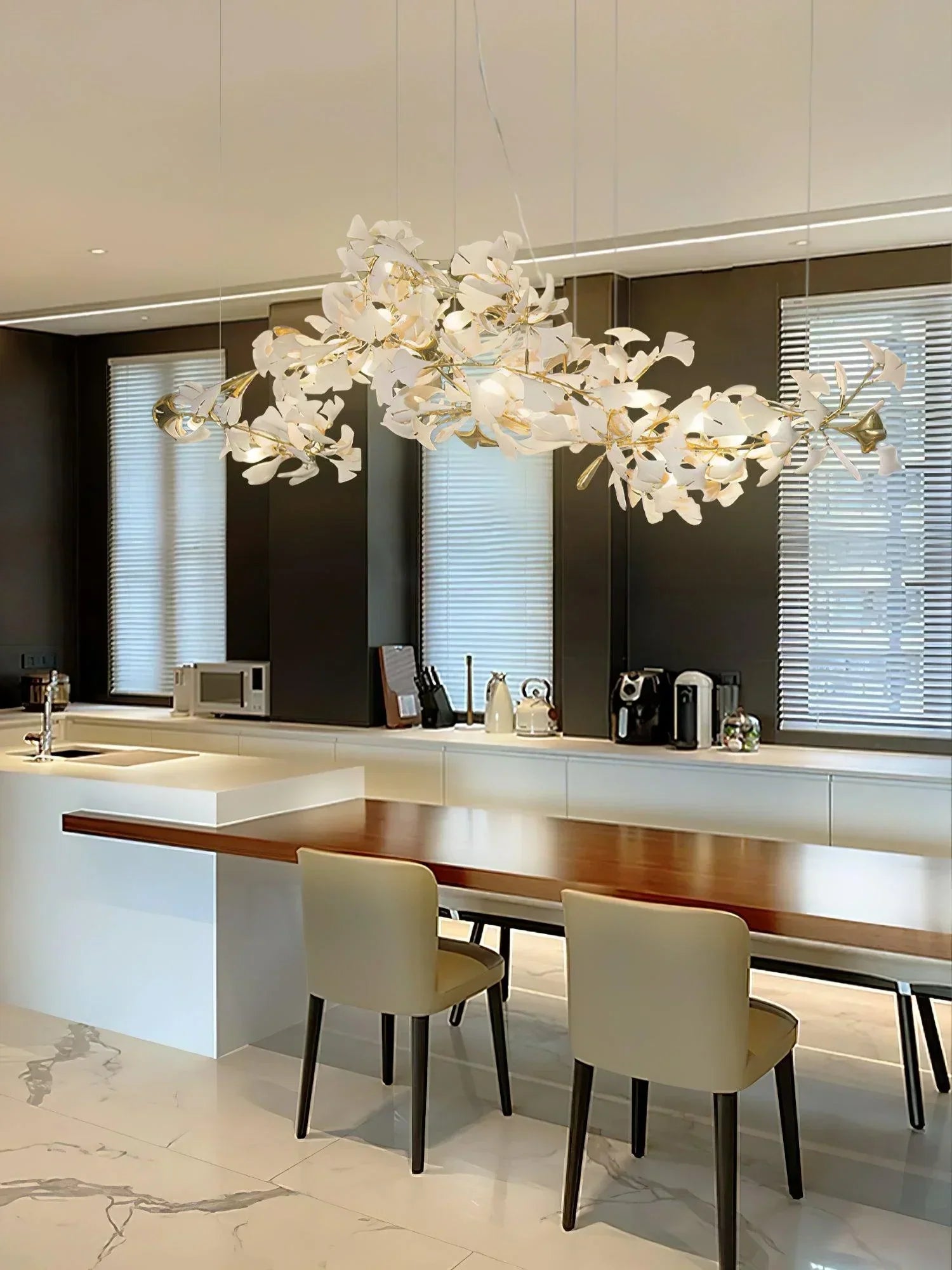 Ceramic Gingko Chandelier B - Morylighting