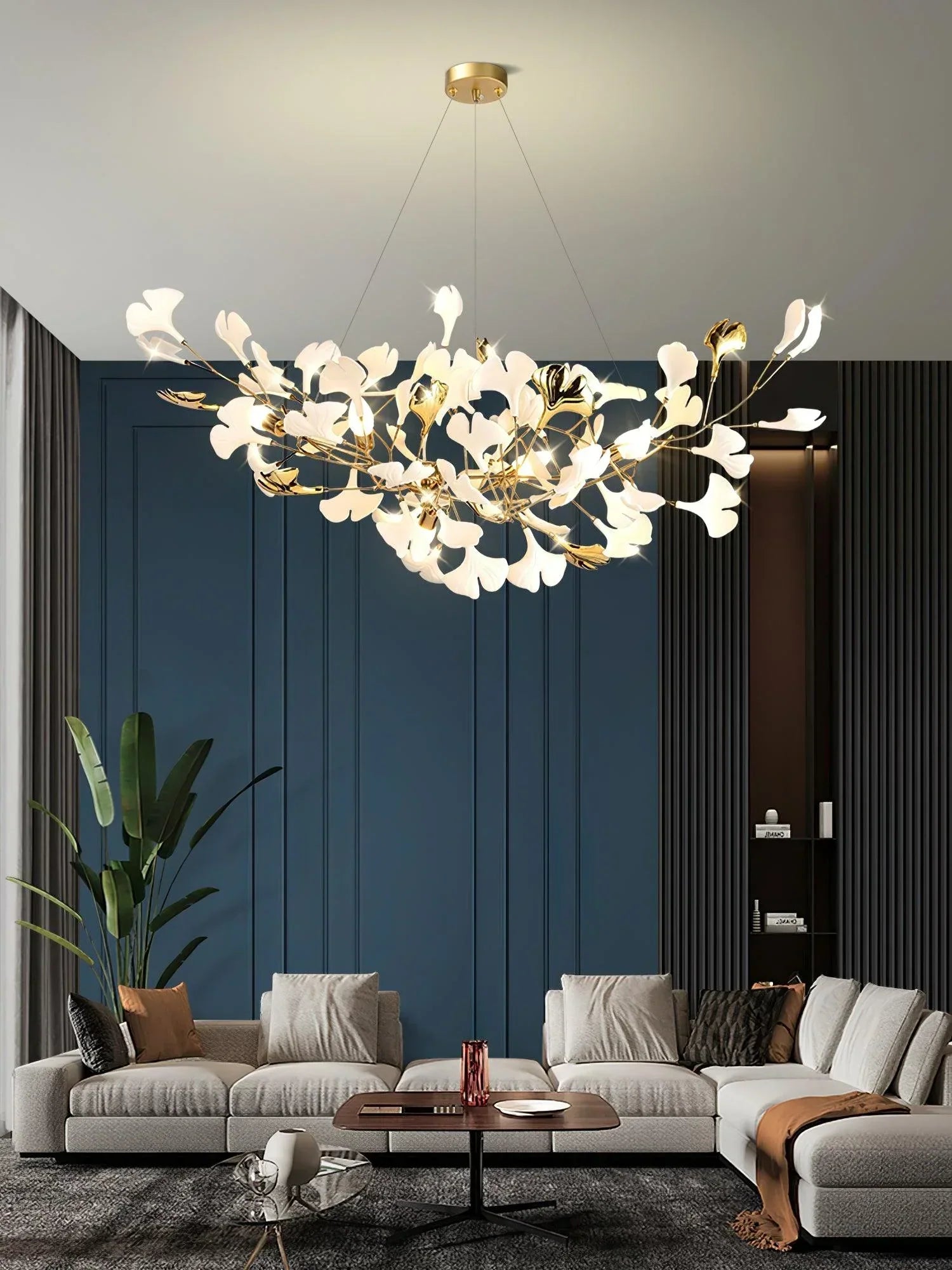 Ceramic Gingko Chandelier B - Morylighting