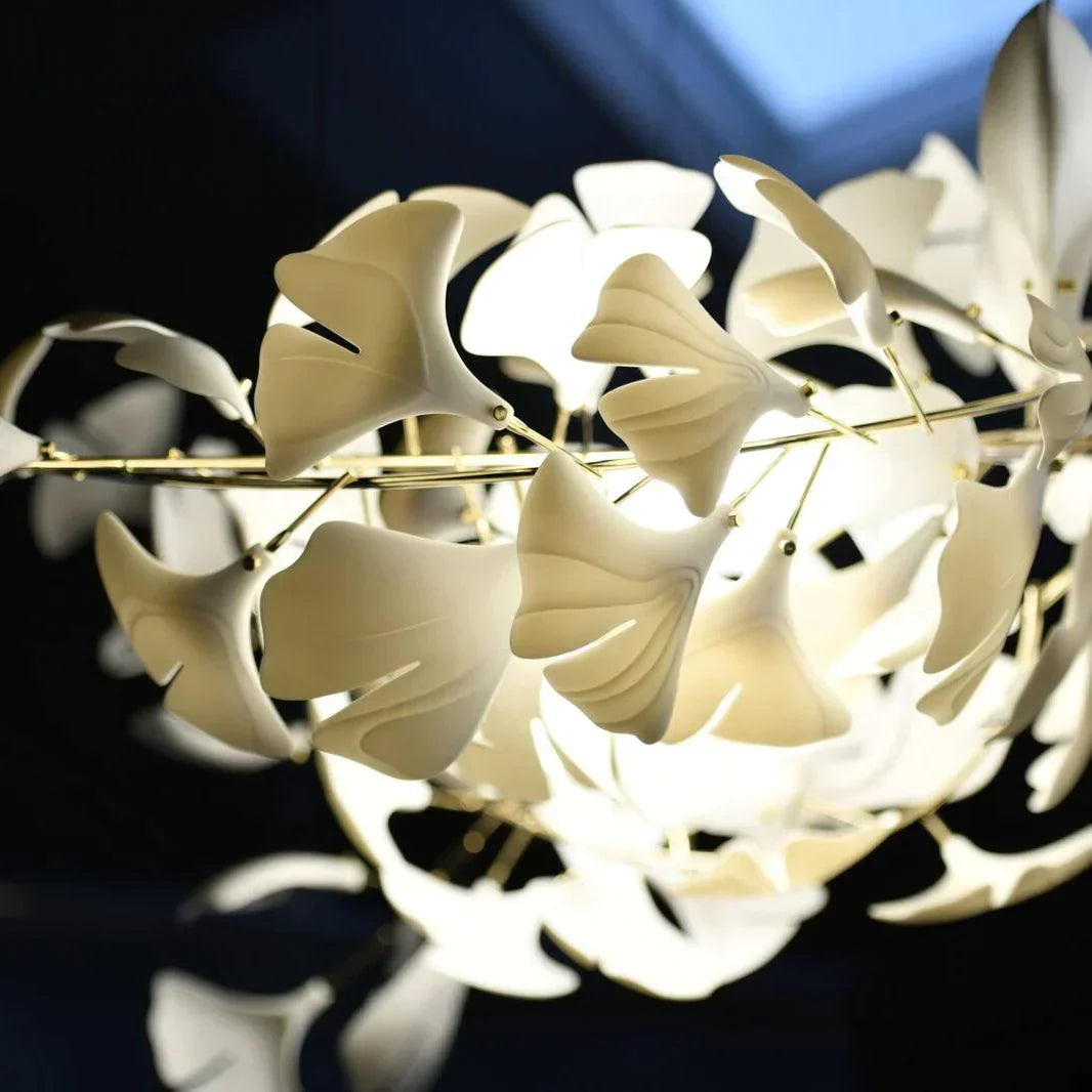 Ceramic Gingko Chandelier B - Morylighting