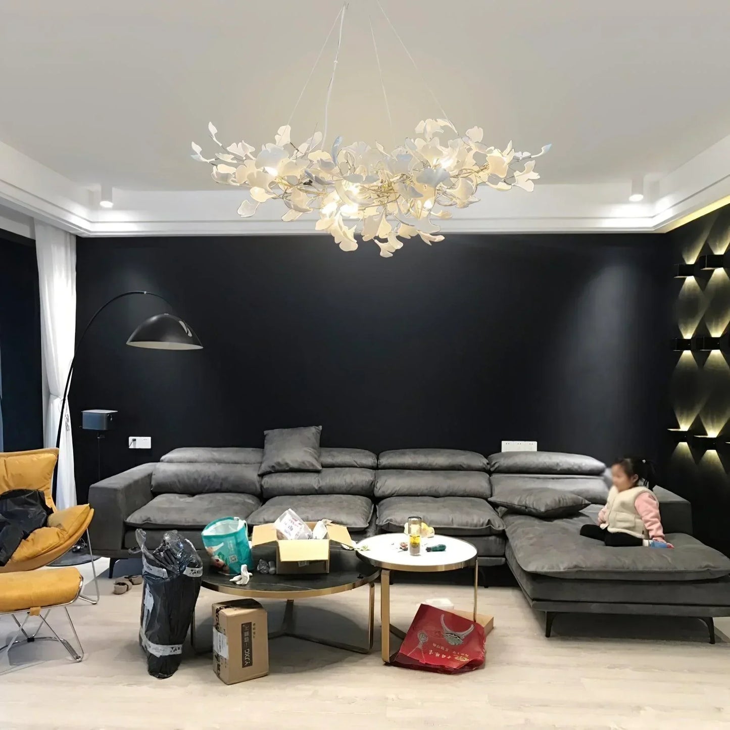 Ceramic Gingko Chandelier B - Morylighting