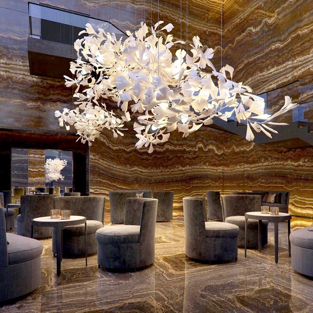 Ceramic Gingko Chandelier B - Morylighting