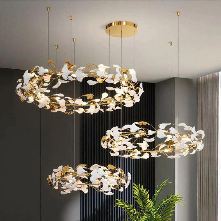 Ginkgo Rings Branch Chandelier - morylighting