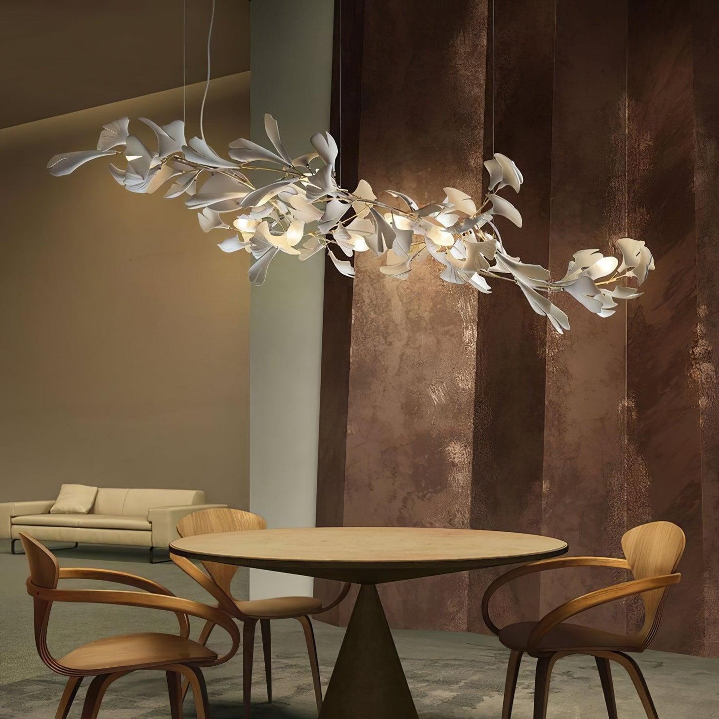 Gingko Ceramic Branch Chandelier E