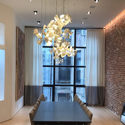 Gingko Ceramic Branch Chandelier E