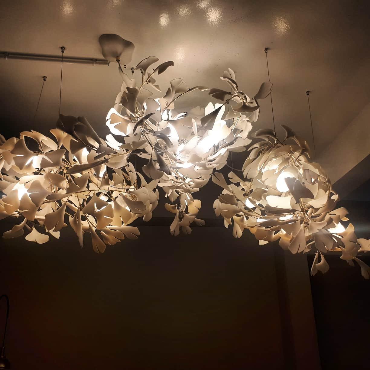 Gingko Ceramic Branch Chandelier E
