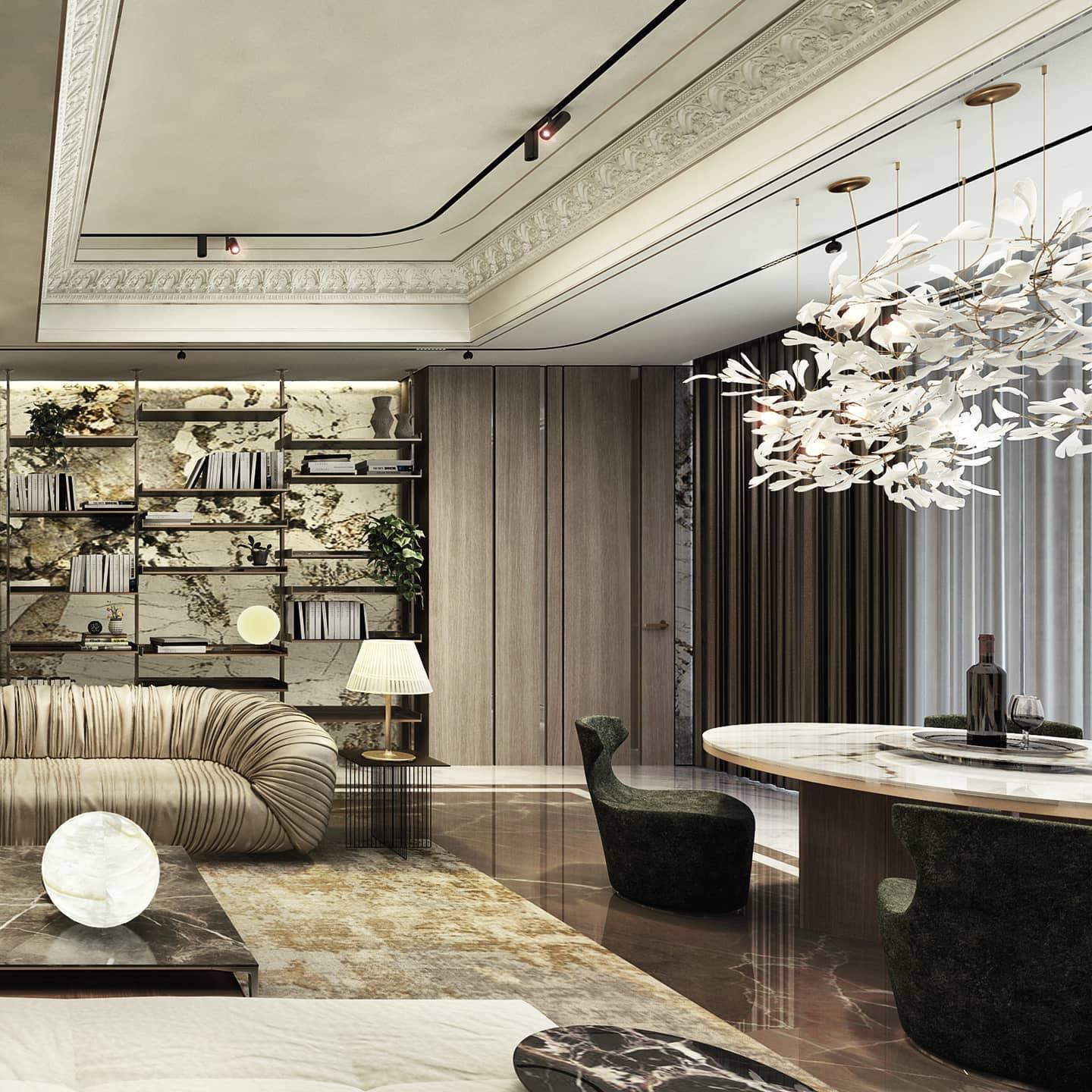 Gingko Ceramic Branch Chandelier E