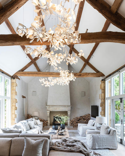 Gingko Ceramic Branch Chandelier E