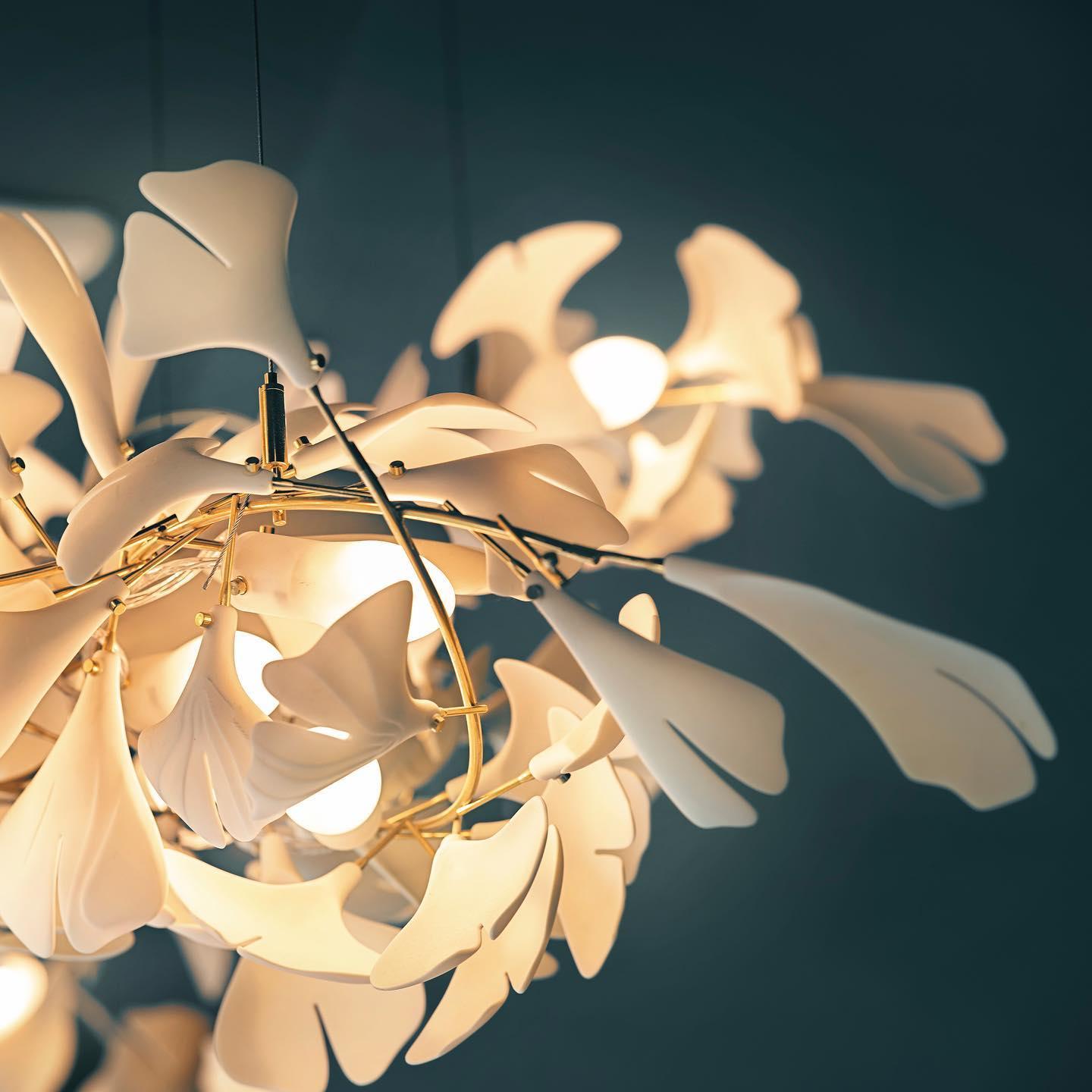 Gingko Ceramic Branch Chandelier E