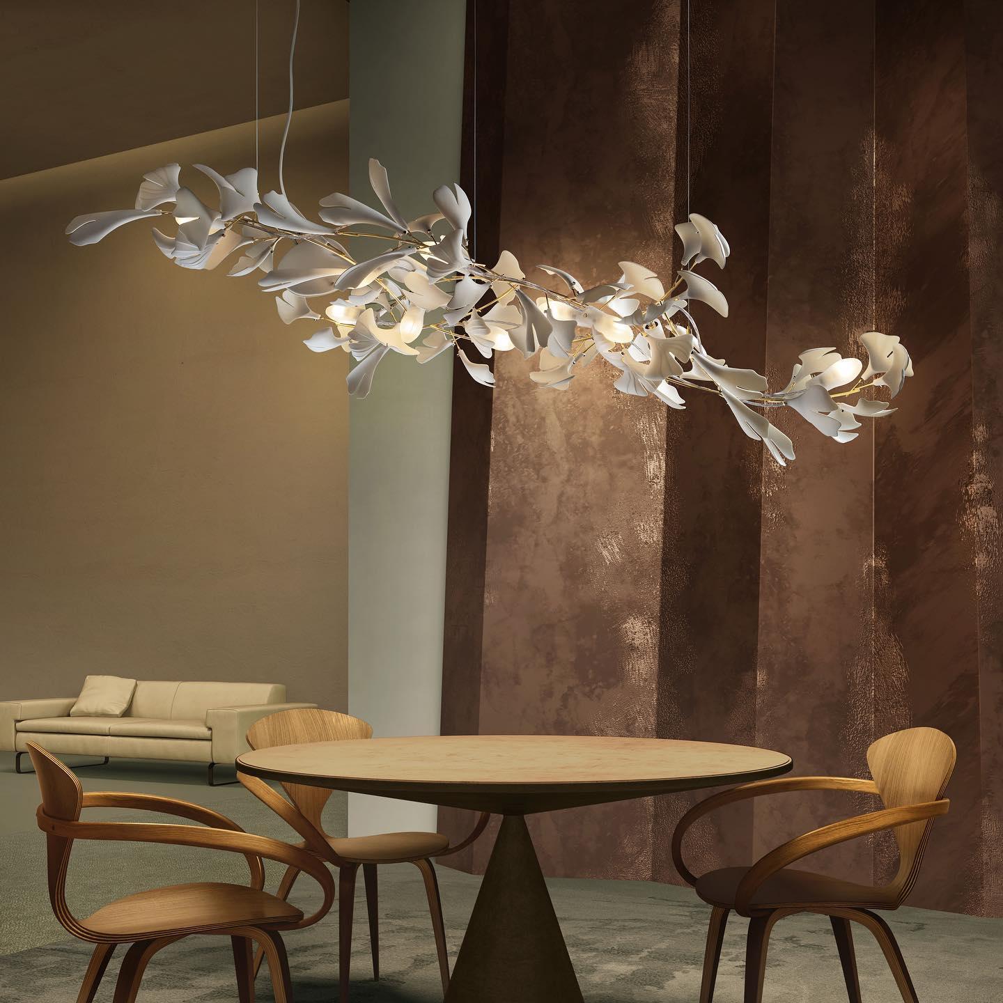 Gingko Ceramic Branch Chandelier E