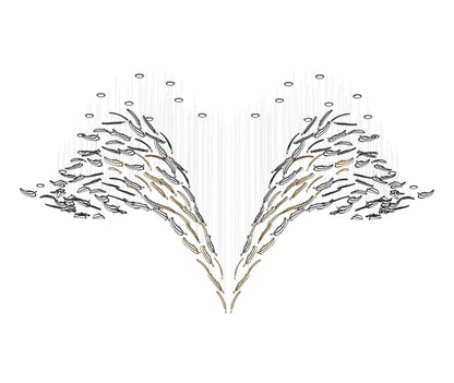 Glass Feathers Chandelier - Vakkerlight