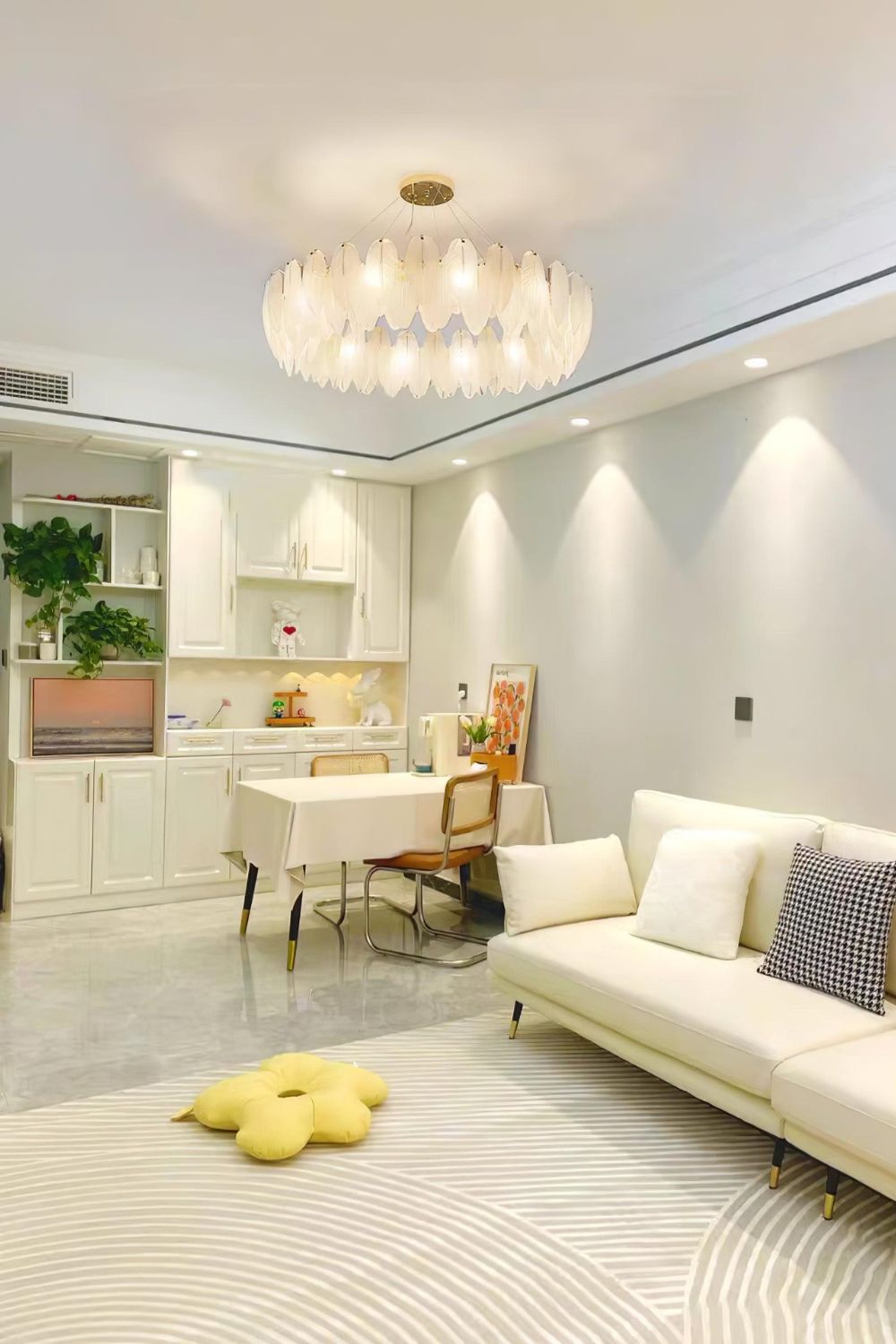 Glass Feather Chandelier - morylighting